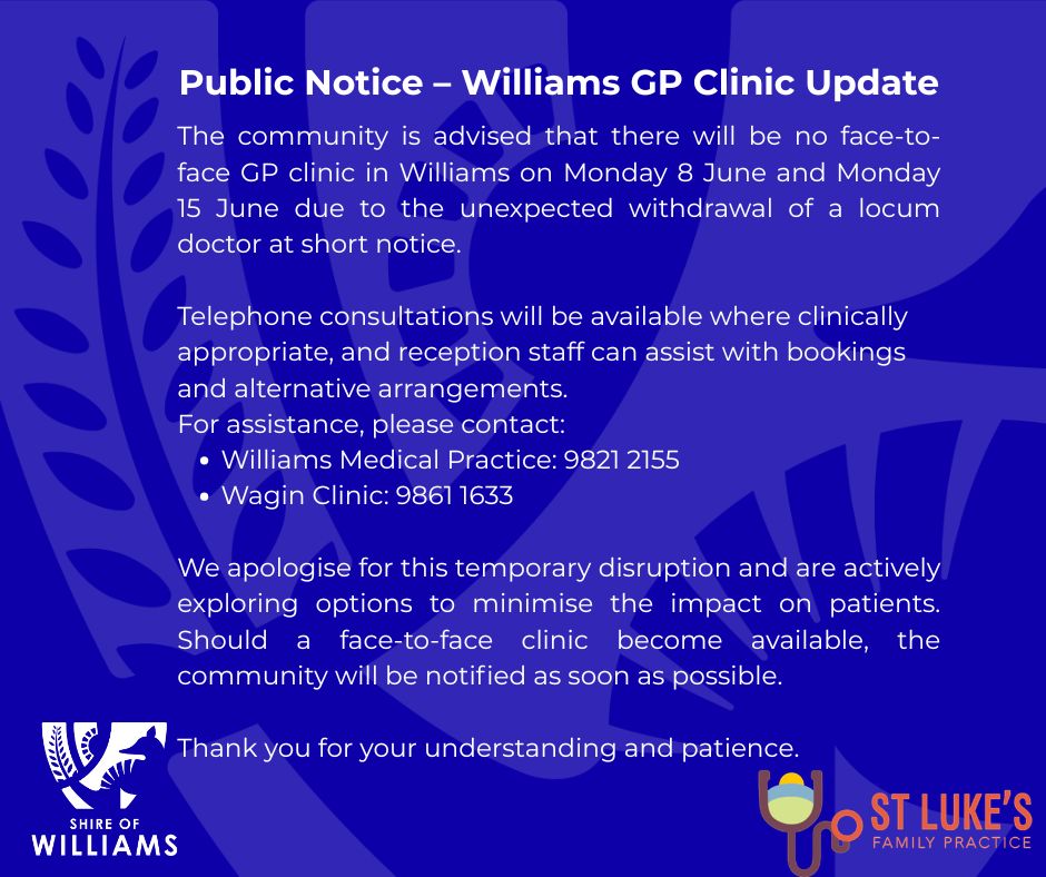 Williams GP Clinic Changes