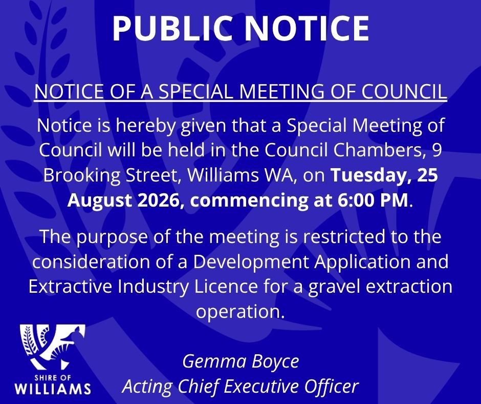 Notice of Special Council Meeting