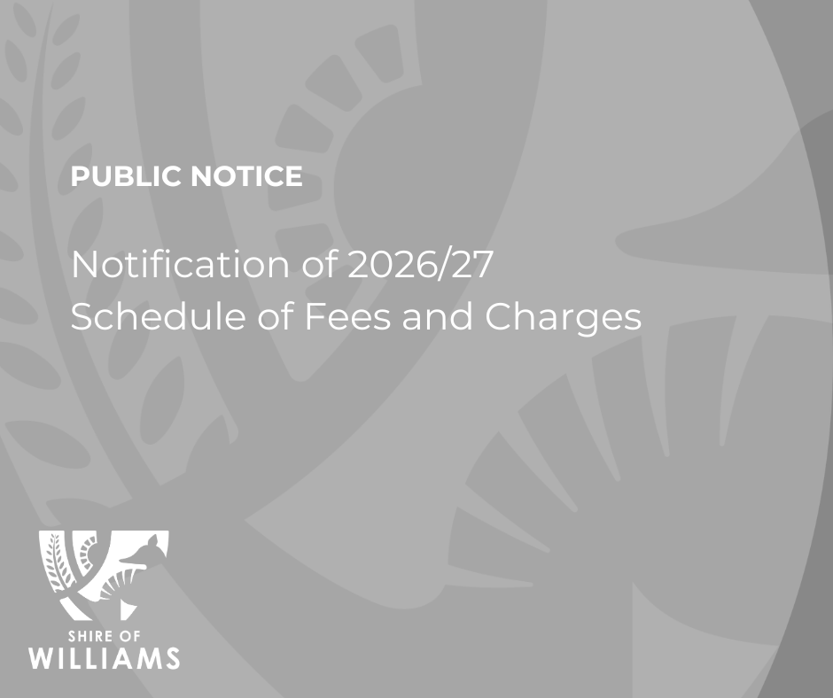 Public Notice - Notification of 2026/27 Schedule of Fees and Charges
